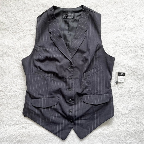 NORMA KAMALI BOYFRIEND VEST SIZE LARGE Academia Preppy Lagenlook Minimalist - Picture 8 of 8